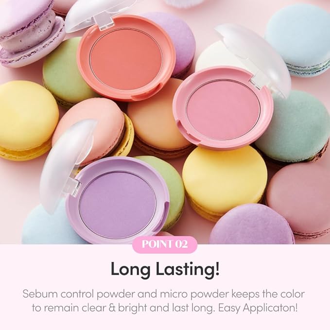ETUDE Lovely Cookie Blusher #OR202 Sweet Coral Candy 4g | Glowing & Natural Powder Blush with Long-Lasting Sebum Control | Easy Application | Puffy Cushion for a Lovely Makeup Look-Velvo Beauty