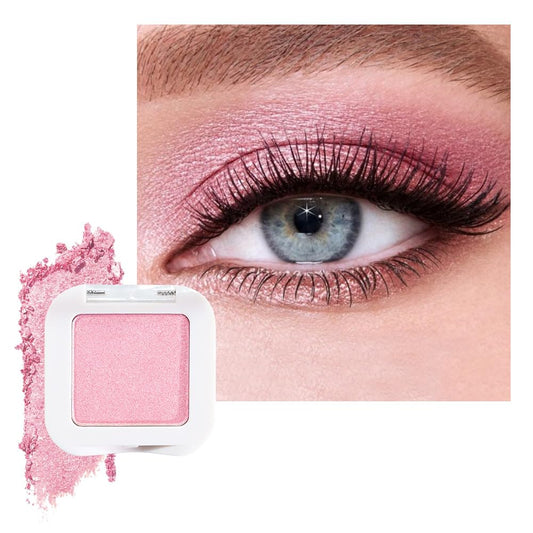 Shimmer Singe Eye Shadow Palette Makeup, Pink Sparkle Shimmer Monochrome Eyeshadow For Old Women, Mini Pressed Pigmented Waterproof Sombras Para Ojos, Vegan, Talc, Paraben & Cruelty Free, 11-Velvo Beauty
