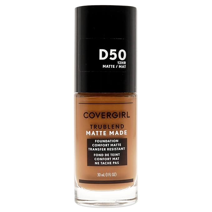 COVERGIRL Trublend Matte Made Liquid Foundation, D50 Deep Golden, 1.01 Fl Oz, 2 Count-Velvo Beauty