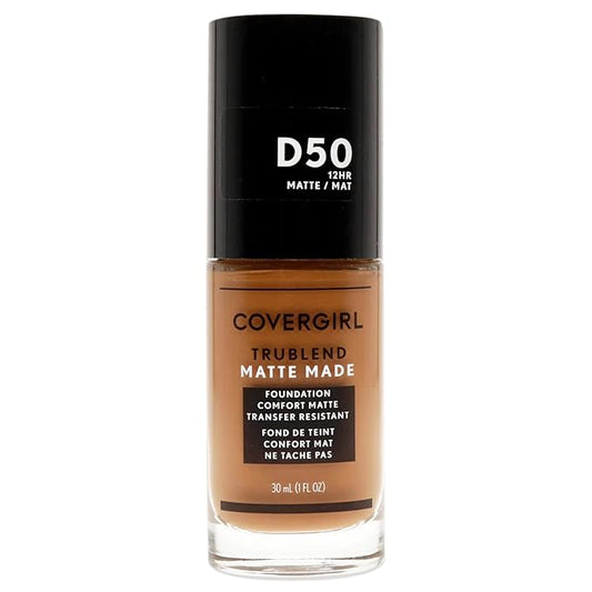 COVERGIRL Trublend Matte Made Liquid Foundation, D50 Deep Golden, 1.01 Fl Oz, 2 Count-Velvo Beauty