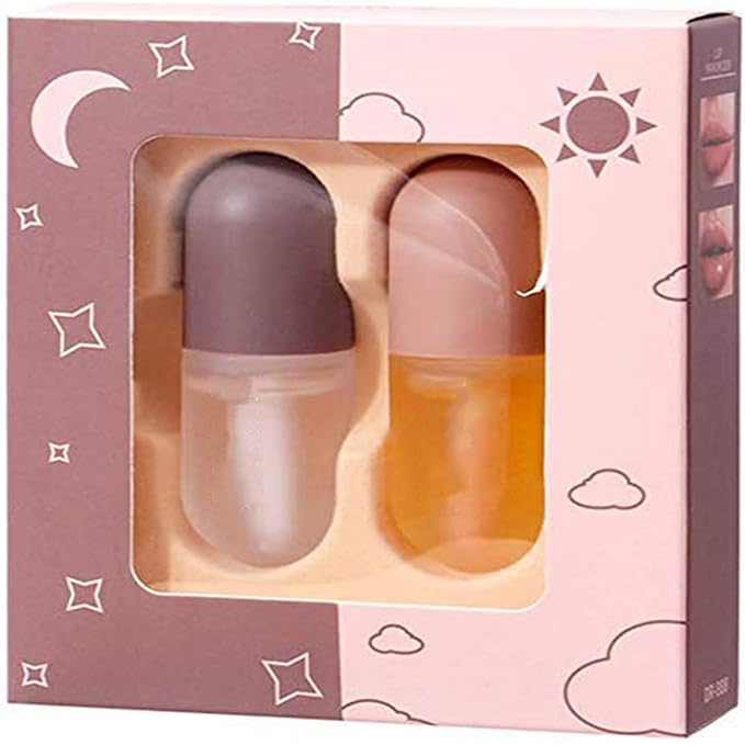 2 Pcs Lip Plumper, Natural Lip Plumper and Lip Care Serum,Lip Plumper set (Day& Night)-Velvo Beauty