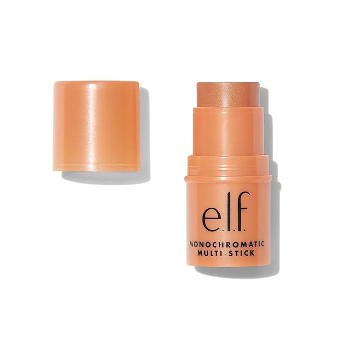 e.l.f. Monochromatic Multi Stick, Luxuriously Creamy & Blendable Color, For Eyes, Lips & Cheeks, Glowing Mango, 0.155 Oz (4.4g)-Velvo Beauty