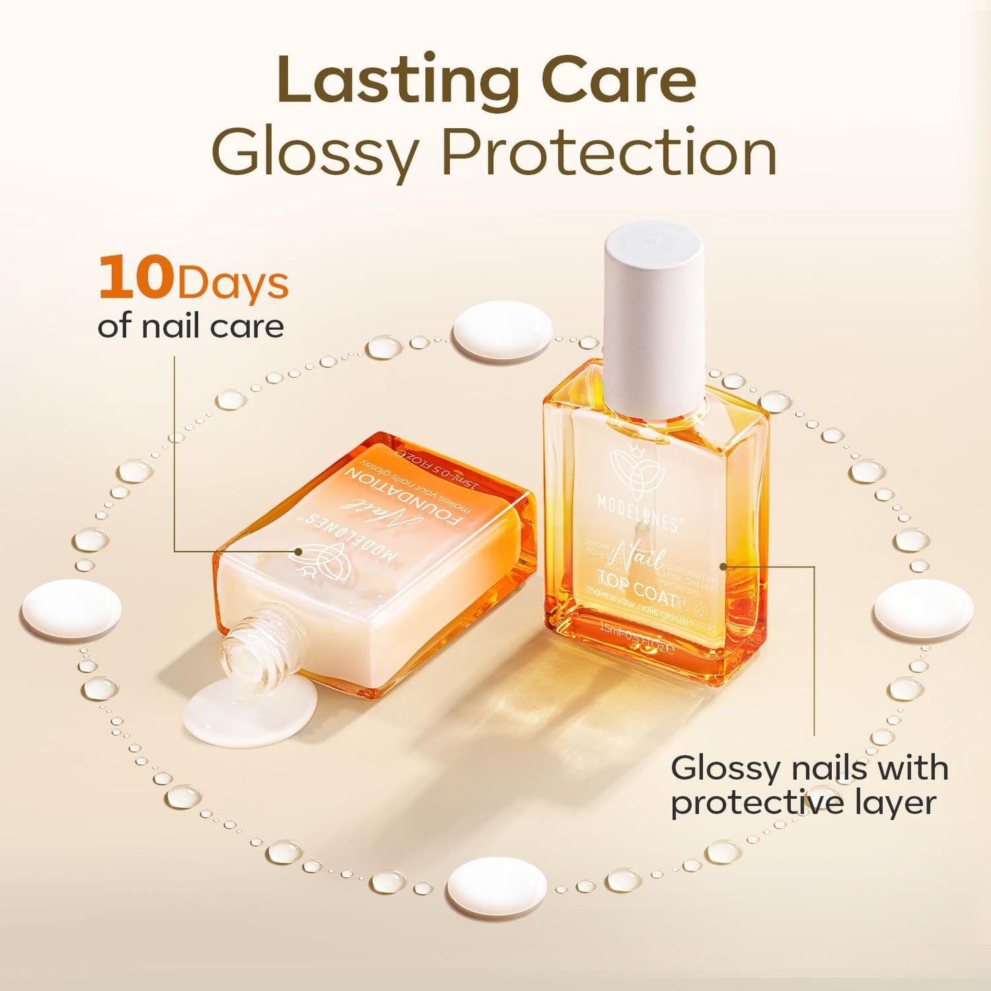 modelones Nail Strengthener Clear Gel Top Coat Nail Polish Cuticle Oil Pen Milky White Nail Repair for Damaged Nails Care Kit for Women 15 ml Ridge Filler for Growth-Velvo Beauty