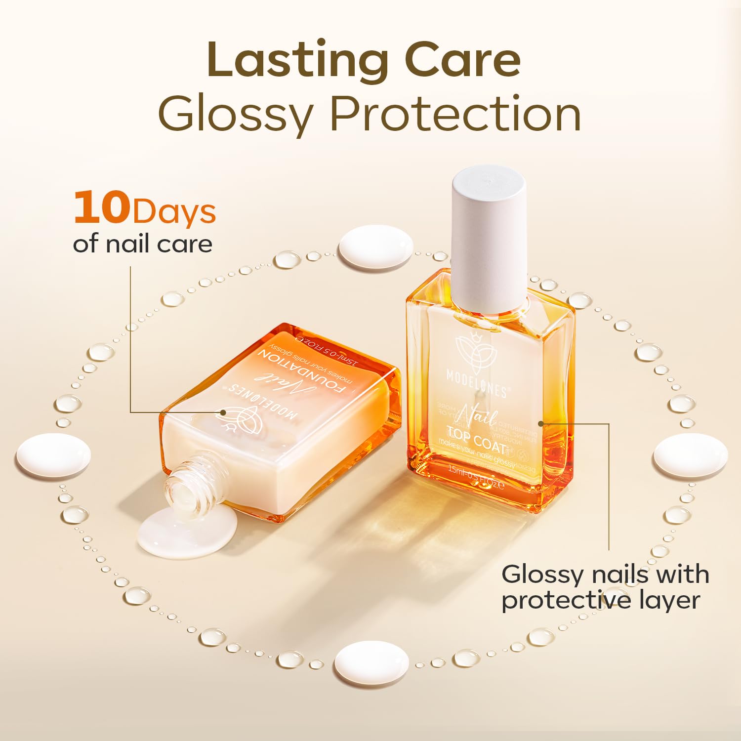 modelones Nail Strengthener Clear Gel Top Coat Nail Polish Cuticle Oil Pen Milky White Nail Repair for Damaged Nails Care Kit for Women 15 ml Ridge Filler for Growth-Velvo Beauty