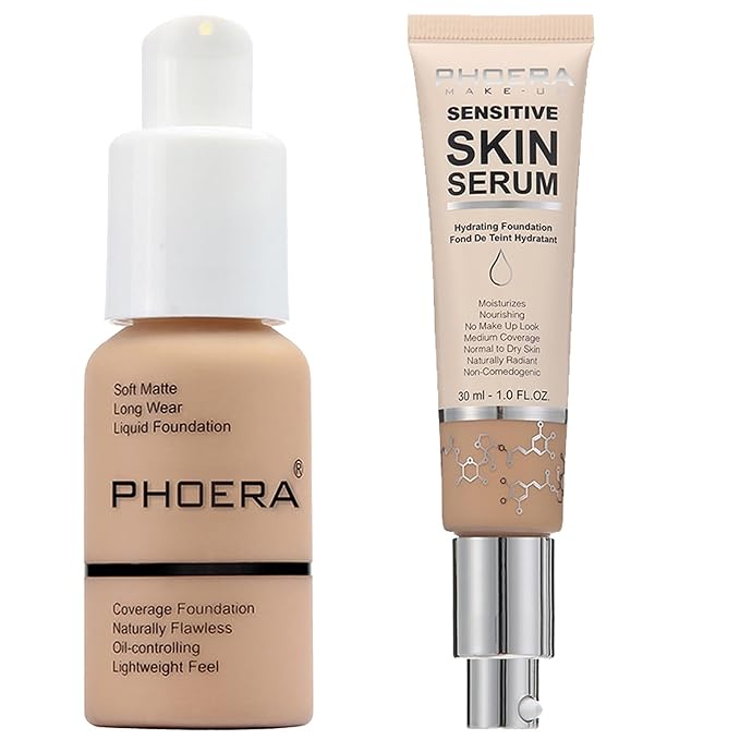 PHOERA Foundation Full Coverage,and Medium Coverage 2024 New PHOERA Foundation Makeup for Mature Skin,Lightweight Wrinkles Matte Natural Finish for a Flawless Complexion(104+N03/Buff Beige+Buff Beige)-Velvo Beauty