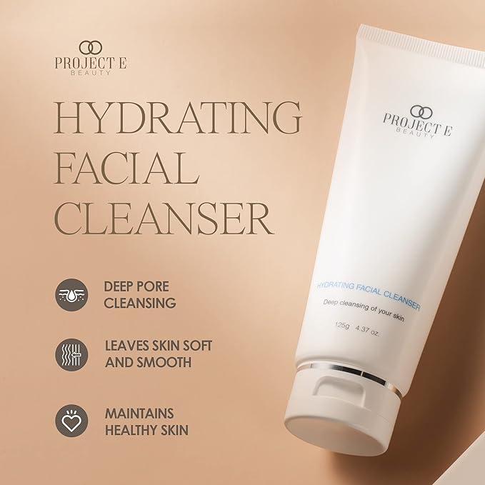 Project E Beauty Hydrating Facial Cleanser Gentle Cleansing | Removes Dirt, Oil & Makeup | Moisturizes & Hydrates | Brightens Complexion | Non-Foaming Formula | For All Skin Types | 125g-Velvo Beauty