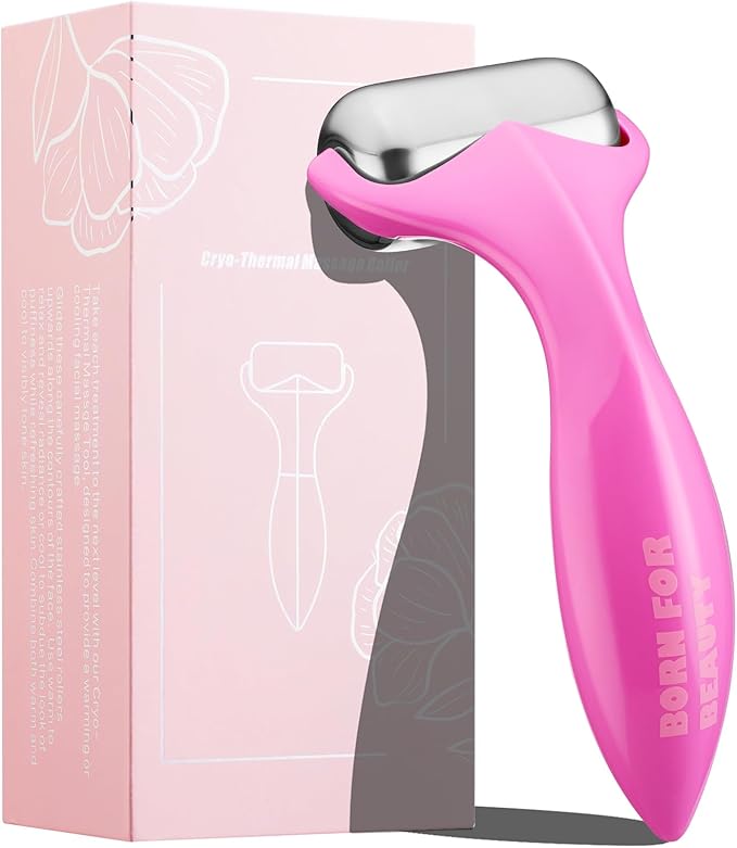 360° Rotating Ice Roller for Face-Stainless Steel Facial Massage Tool for Skin Tightening, Ice Face Roller -Wrinkle Reduction & Dark Circle Relief, Gift for Skincare Enthusiasts.-Velvo Beauty