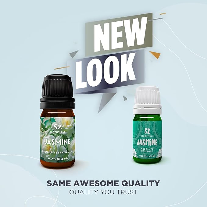 Jasmine Absolute Essential Oil – 100% Pure & Undiluted – 4 Jasminum Species – Divine Floral & Exotic Scent! – Aromatherapy & Natural Perfumery - Therapeutic Grade & Vegan – 0.17oz (5mL)-Velvo Beauty