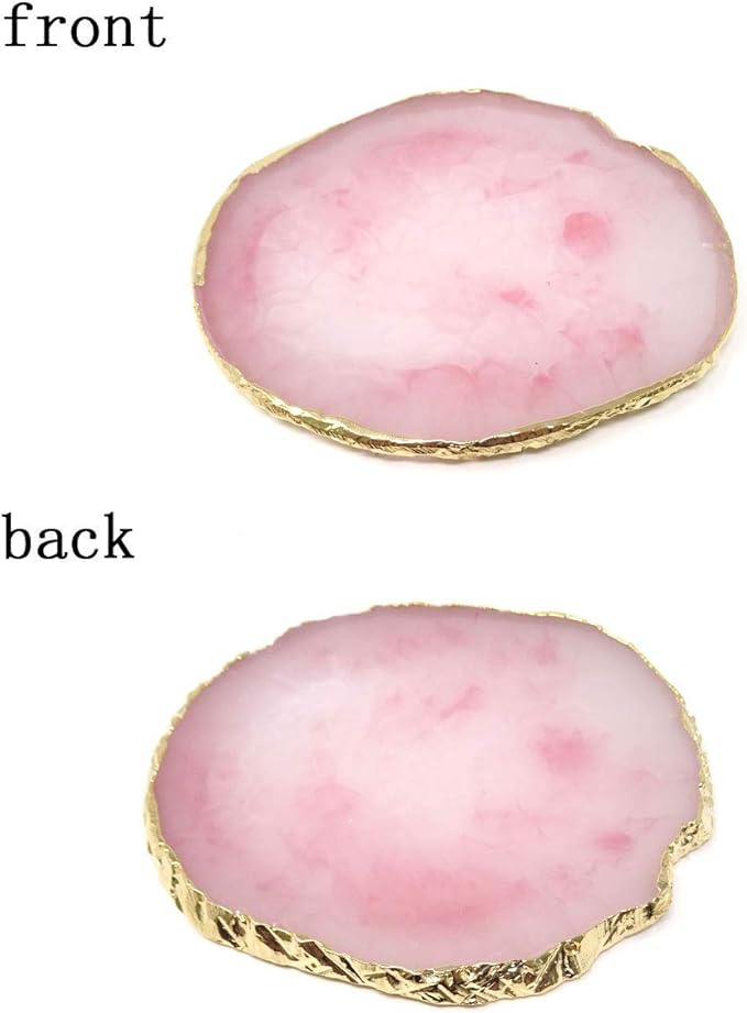 Honbay 2PCS Golden Edge Resin Nail Art Palettes Drawing Plates Manicure Display Tools for Women-Velvo Beauty