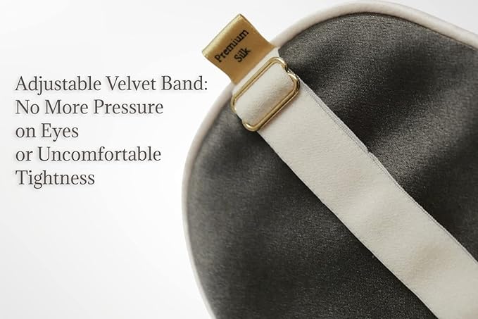 Premium 25 Momme Mulberry Silk Eye Mask for Sleeping (Vanilla Ice)-Velvo Beauty