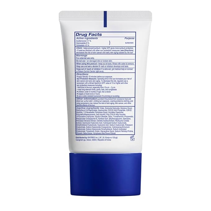 ISNTREE Hyaluronic Acid Daily Sun Gel 50ml, 1.69 fl oz | SPF 30 | Korean Skincare | Moisturizing | No White Cast | Lightweight | Mild Formula | Daily SPF | Korean Sunscreen | Broad Spectrum-Velvo Beauty