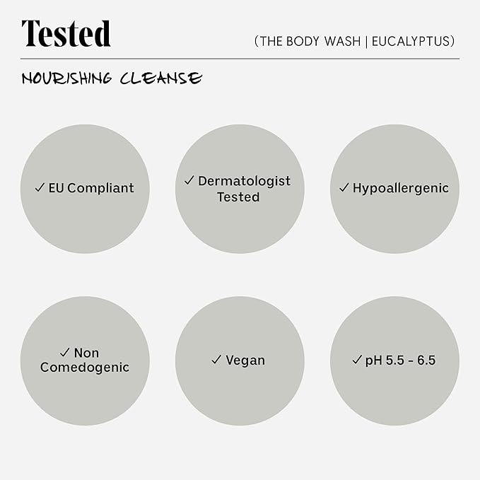 Nécessaire The Body Wash Eucalyptus - Natural Body Wash for Women & Men, Replenishing Shower Gel with Niacinamide, Vitamin C/E + Omega 6/9. Oil-In-Gel Cleanse, 8.4 fl oz.-Velvo Beauty