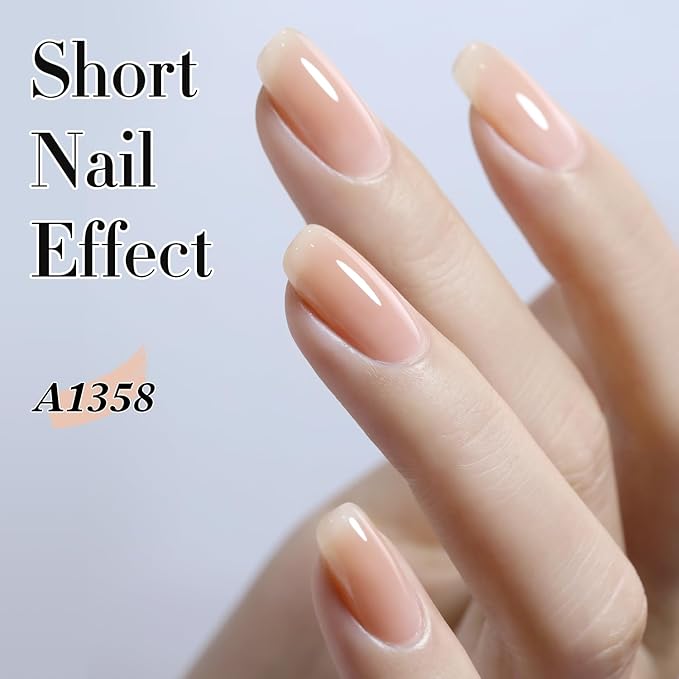 Double Rhythm 0.5Oz Translucent Gel Polish Sheer Neutral Natural Light Milky Same Color Same Bottle 15ML Jelly Gel Polish Art DIY at Home (Milky Nude-A1358)-Velvo Beauty