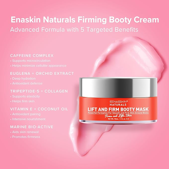 Enaskin Naturals Anti Cellulite Cream: Skin Firming and Tightening Lotion for Booty, Legs & Belly - Lifting Body Mask for Women Loose Skin, Lift & Firm Moisturizing Bum Bum Care-Velvo Beauty