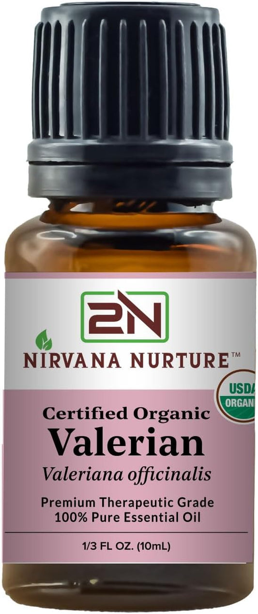 Valerian Essential Oil USDA Certified Organic 100% Pure Premium Therapeutic Grade, Undiluted - Aromatherapy Diffuser for Calm and Relaxation, Skin Care, Hair Care-Velvo Beauty