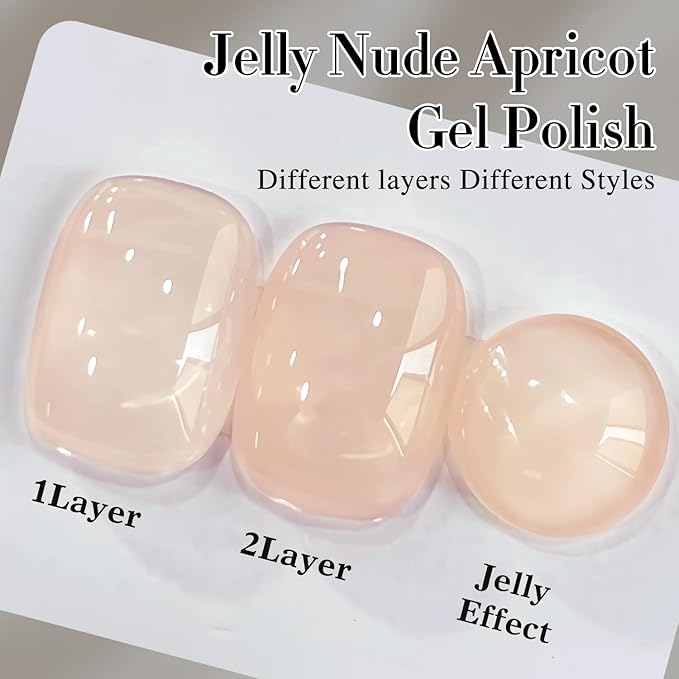 Double Rhythm 0.5Oz Translucent Gel Polish Sheer Neutral Natural Light Milky Same Color Same Bottle 15ML Jelly Gel Polish Art DIY at Home (Milky Nude-A1358)-Velvo Beauty