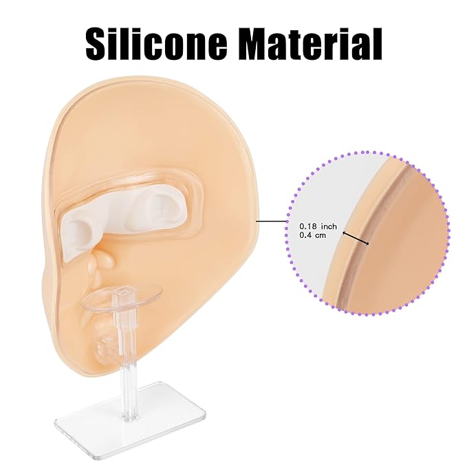 Makeup Practice Mannequin Face, 5d Reusable Silicone Makeup Practice Board Full Face with Makeup Brushes Sponge Set and Eyeshadow Board Makeup Kit for Makeup Artist, Girl's Gift Or Professionals-Velvo Beauty