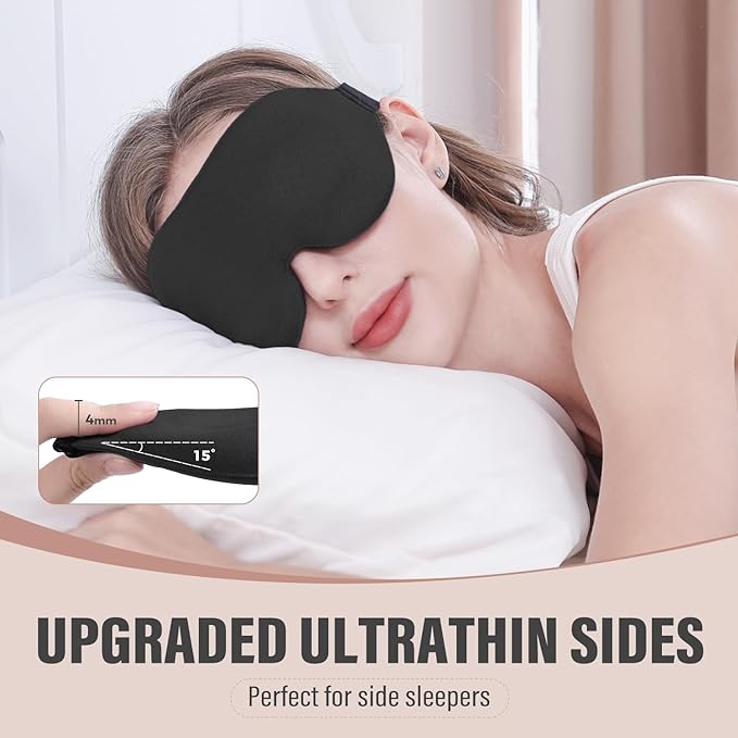 YIVIEW Sleep Mask for Side Sleeper, Complete Light Blocking 3D Sleeping Eye Mask, Soft Breathable Eye Cover for Women Men, Relaxing Zero Pressure Night Blindfold-Velvo Beauty