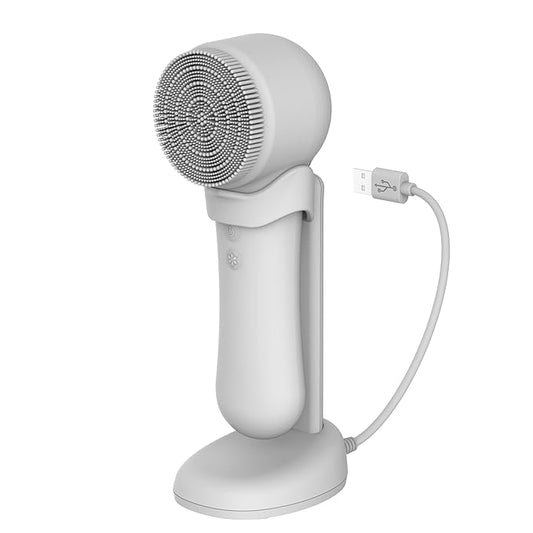 skn by conair Cryotherapy Advanced Facial Cleansing Brush, Featuring Ultra-Hygienic Silicone Brush Head and Cool Plate to Help Soothe Inflammation and Reduce Puffiness-Velvo Beauty