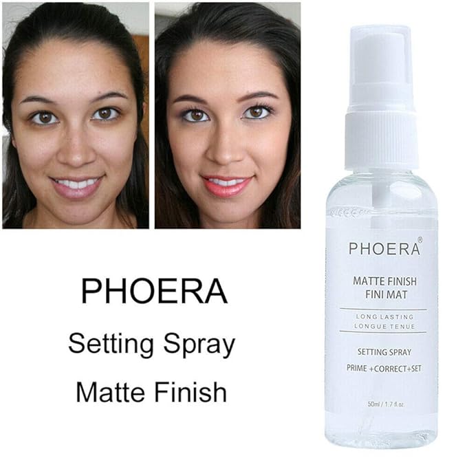 AQUAPURITY Phoera Makeup Setting Spray 3 In 1 Fixer, Primer & Corrector Matte Finish, Makeup Sealer Spray Long Lasting16Hr Wear Face Make Up Foundation Light Weight Beauty Blender-Velvo Beauty