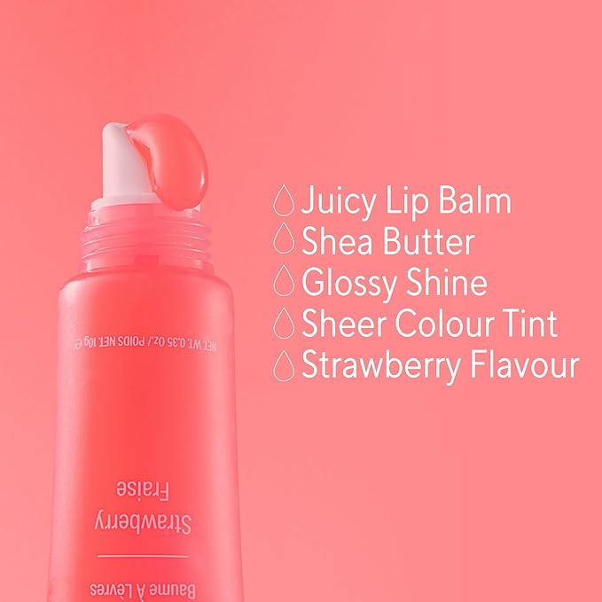 W7 Gloss Away Lip Balm - 2 Piece Set - Nourishing Lip Balm Formula With Shea Butter - Strawberry-Velvo Beauty
