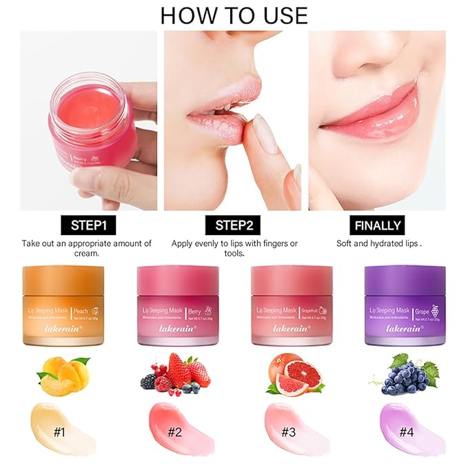 Sleeping Lip Mask, Long-Lasting Nourish & Hydrate Lip Mask, Lip Balm, Lip Oil, Lip Skin Care, Hydrating, Moisturizing Lip Lines Night Sleep Care Lip Anti-chapped Lip Cream (01# Peach)-Velvo Beauty