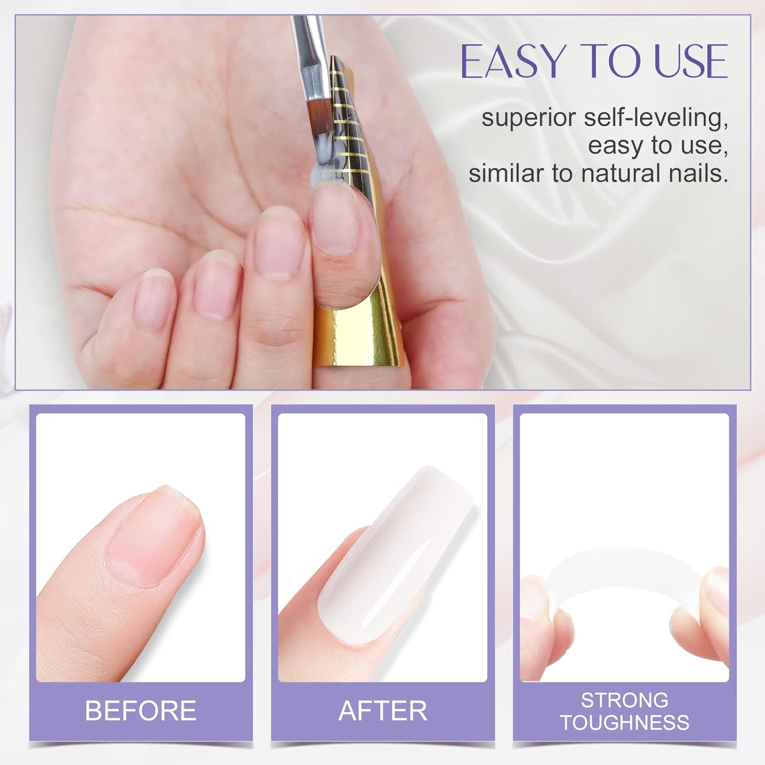 SAVILAND LED & U V Builder Nail Gel - 3.53 oz White Nail Extension for Professional Salon Gel Builder for Nails Hard Gel for DIY Nail Art Supplies Manicure Set, Gift for Women Ladies Girls-Velvo Beauty