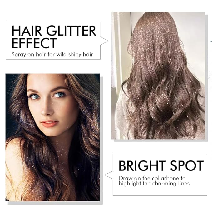 Glitter Body Highlighter Powder Body Shimmer Sparkle Face Brightening Highlighter Powder for Face Eyes Body Glow Makeup With sponge head（06#）-Velvo Beauty