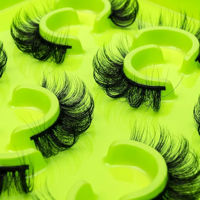 HBZGTLAD 6 Pairs Fluffy False Eyelashes Natural Faux Mink Strip 3D Lashes Pack(3DQG-104)-Velvo Beauty