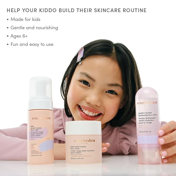 Evereden Kids Multi-Vitamin Hydrating Face Mist | Nourishing Face Spray, Preppy Skincare Essential for Ages 6+ | Clean Formula Safe for Sensitive Skin | Multi-Vitamin Complex, Peach & Mango Juice-Velvo Beauty