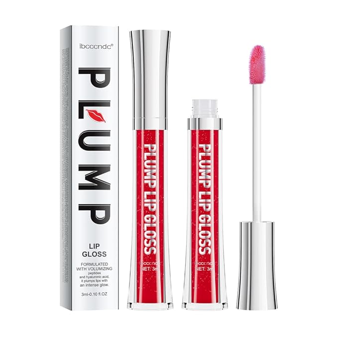 ibcccndc Lip Plumper Plumping Lip Gloss Hydrating Nourishing Lip Oil Red Liquid Lipstick Lip Care Products Mineral Oil Clear Lipgloss (5)-Velvo Beauty