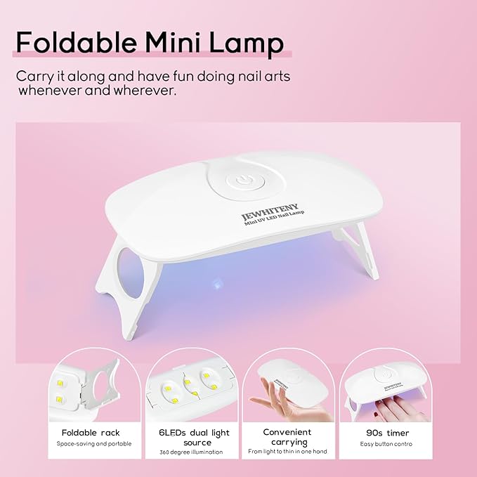 JEWHITENY Poly Extension Gel Nail Kit 14 PCS Poly Gel Kit with Slip Solution and Mini Lamp Nail Art Design Beginner-Velvo Beauty