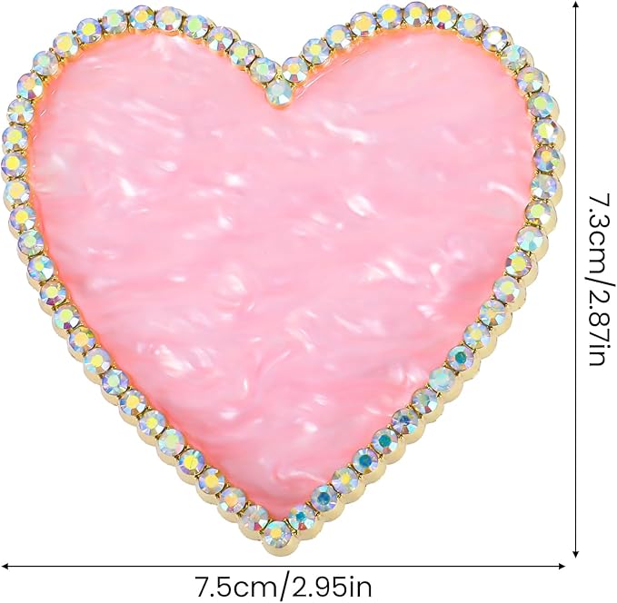 Sibba Resin Nail Art Palette, Golden Edge Nail Mixing Palette with Diamond, Polish Color Mixing Plate, Nail Holder Display Board, Heart Shape Cosmetic Mixing Tools for Women and Girls(Pink)-Velvo Beauty