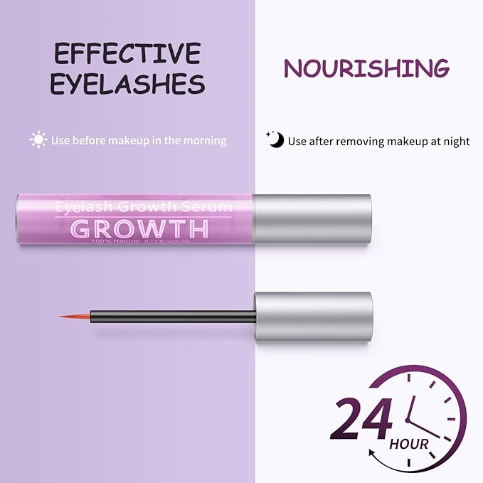Eyelash Growth Serum Volumizing Lash Serum For Eyelash Growth Longer & Thicker Lash Enhancing serum With Natural Formula Vegan & Cruelty-Free (5mL)-Velvo Beauty