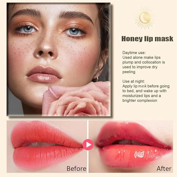 Bee Lip Balm Honey Pot,Honey Lip Mask Propolis Moisturizing Lip Balm with Stick,Propolis Moisturizing Honey Lip Balm,Hydrating & Prevention Dry and Cracked Lip,Lip Care Products-Velvo Beauty