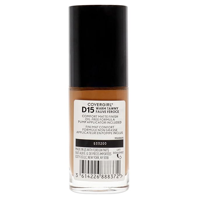 COVERGIRL Trublend Matte Made Liquid Foundation, D15 Warm Tawny, 1.01 Fl Oz, 2 Count-Velvo Beauty