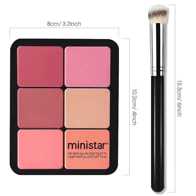 12 Colors Cream [Blush Contour Concealer] Makeup Palette for Cheeks - All in One Makeup Palette Kit with Brush, Natural Matte Long Wearing, Waterproof Blendable Face Make Up Pallete (#02)-Velvo Beauty