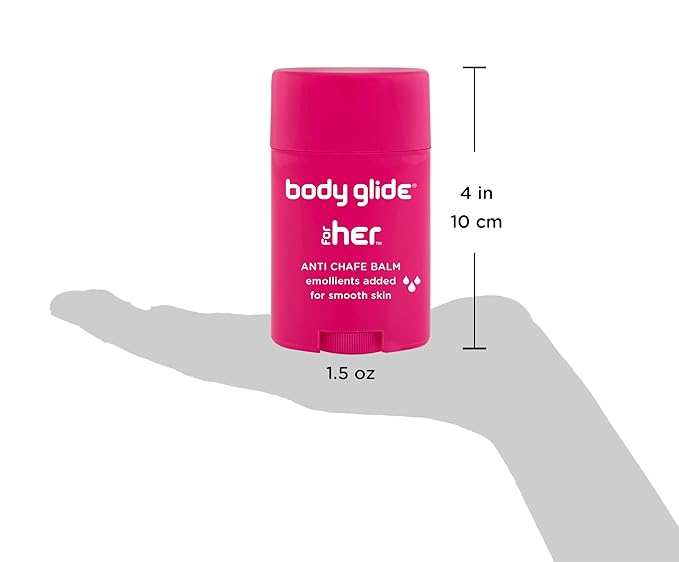 Body Glide For Her Anti Chafe Balm | Chafing stick with added emollients | Great for dry, sensitive skin and/or sensitive areas | Use on chest, bra, butt, groin, arm, and thigh chafing | 1.5oz-2pk-Velvo Beauty