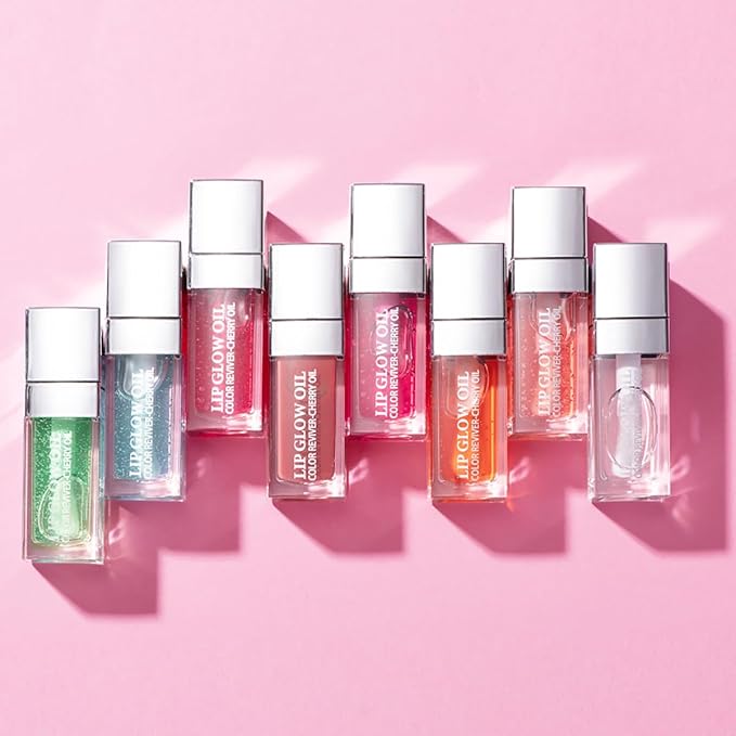 Hydrating Lip Glow Oil Moisturizing Plumping Lip Tint Lip Gloss Transparent Lip Balm Long Lasting Nourishing Repairing Lightening Lip Lines (001#+015#)-Velvo Beauty