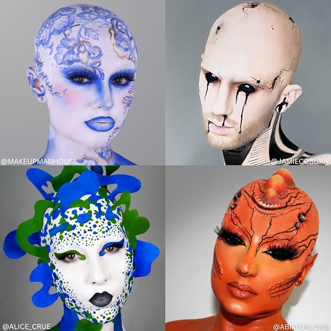 Mehron Makeup Premium Character Kits| Makeup Kits for Halloween & Cosplay| Made in the USA | Complete Makeup Kit | Includes all Makeup, Tools, & Instructions on How to Create the Look | (Bald Cap)-Velvo Beauty