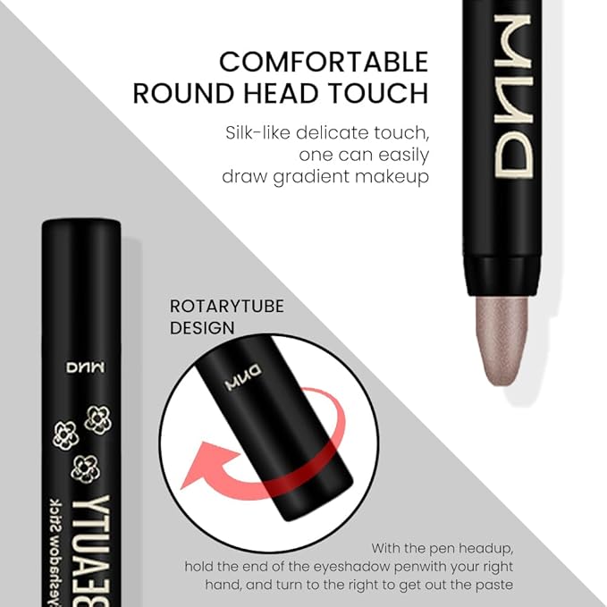 evpct Taupe Shimmer Cream Eye Shadow Brightener Sticks Set for Eyes, Taupe Shimmery Matte Pencil Eye shadow Applicator Stick Pen Palette Makeup Waterproof sombras en crema para ojos 19#-Velvo Beauty