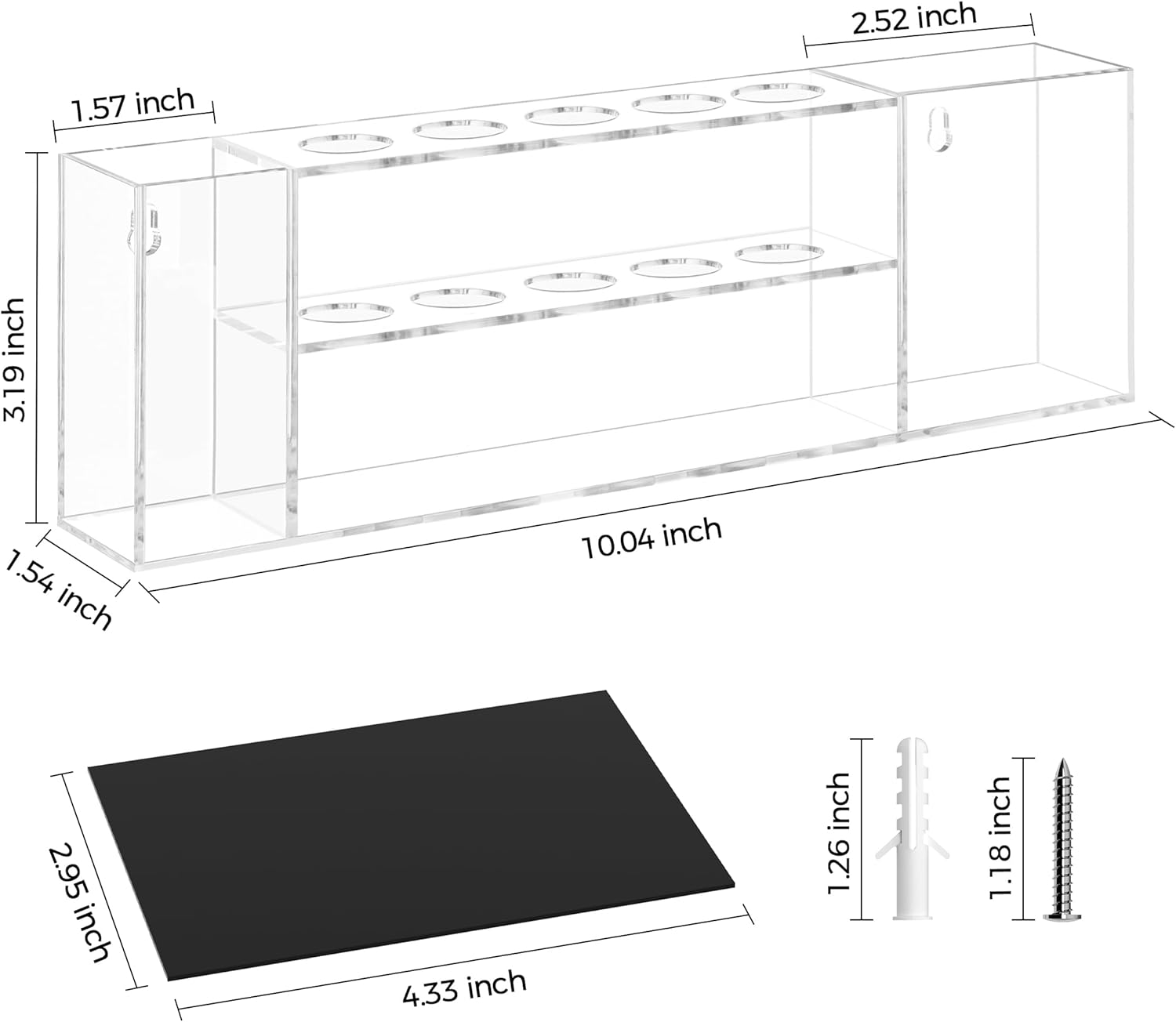 HBlife Acrylic Magnetic Dry Erase Marker Holder for Whiteboard, Wall Mount 5 Slots Magnet Pen Pencil Holder for Fridge Refrigerator, Locker Organizer Accessories for School Classroom Office, Clear-Velvo Beauty