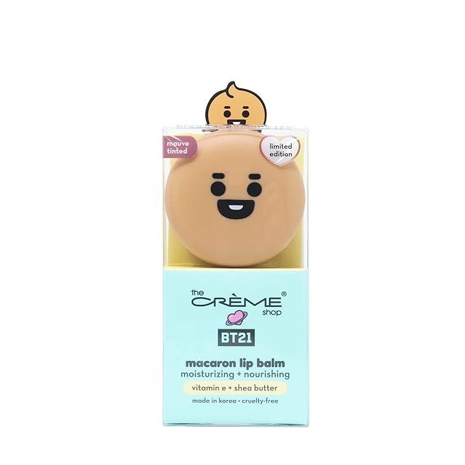 The Crème Shop | BT21 Baby - SHOOKY Macaron Lip Balm - Brown Sugar Milk Tea (Mauve Tinted)-Velvo Beauty