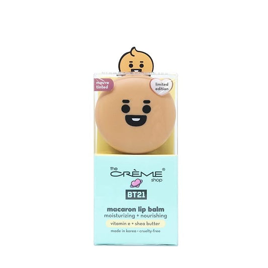 The Crème Shop | BT21 Baby - SHOOKY Macaron Lip Balm - Brown Sugar Milk Tea (Mauve Tinted)-Velvo Beauty