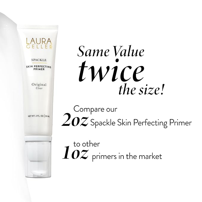LAURA GELLER NEW YORK Spackle Primer - Original - Super-Size 2 Fl Oz - Hyaluronic Acid Makeup Primer for Mature Skin-Velvo Beauty