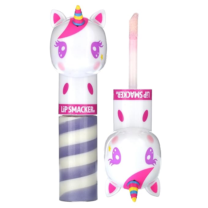 Lip Smacker Lippy Pals Swirls Unicorn, Flavored Moisturizing & Smoothing Soft Shine Lip Balm, Hydrating & Protecting Fun Tasty Glossy Finish, Cruelty-Free & Vegan - Unicorn Frosting-Velvo Beauty