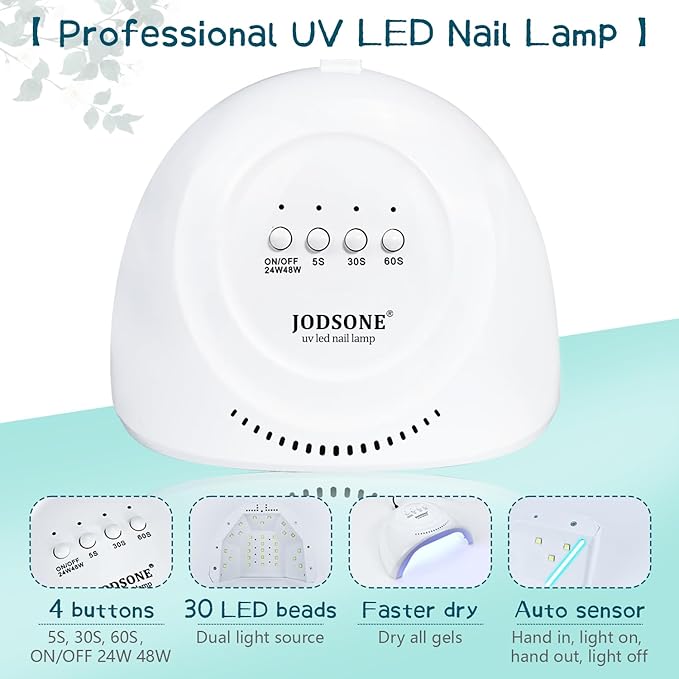 JODSONE 23 PCS Gel Nail Polish Kit with U V Light Popular Color with Durable Base Coat Matte Glossy Top Coat-Velvo Beauty