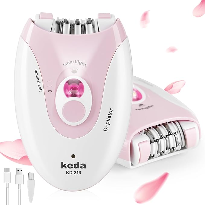 Epilator for Women, Epilators with LED Light, Dual Speed Hair Removal Device, Facial Hair Removal Women, Cordless, Epilators Hair Removal Rechargeable, for Epilator Bikini, Face, Arm, Legs, Armpits-Velvo Beauty