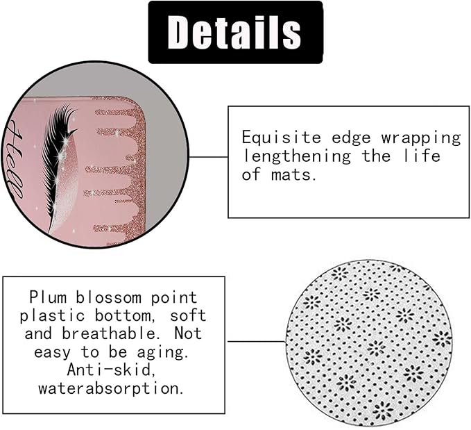 4PCS Hello Gorgeous Unicorn Eyelash Shower Curtain Set Luxury Diamond Rose Gold Glitter Eyeshadow Makeup Pink Glam Beauty Fashion Girly Women Bathroom Decor Non-slip Bath Mat Toilet Rug, Bling-Velvo Beauty