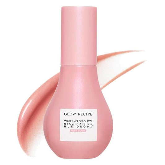 Glow Recipe Hue Drops Tinted Face Serum - Illuminating Glow Drops to Brighten & Hydrate - Skincare Makeup Primer & Liquid Highlighter to Blur Pores for a Radiant, Even Skin Tone - Rosy Glow (40ml)-Velvo Beauty